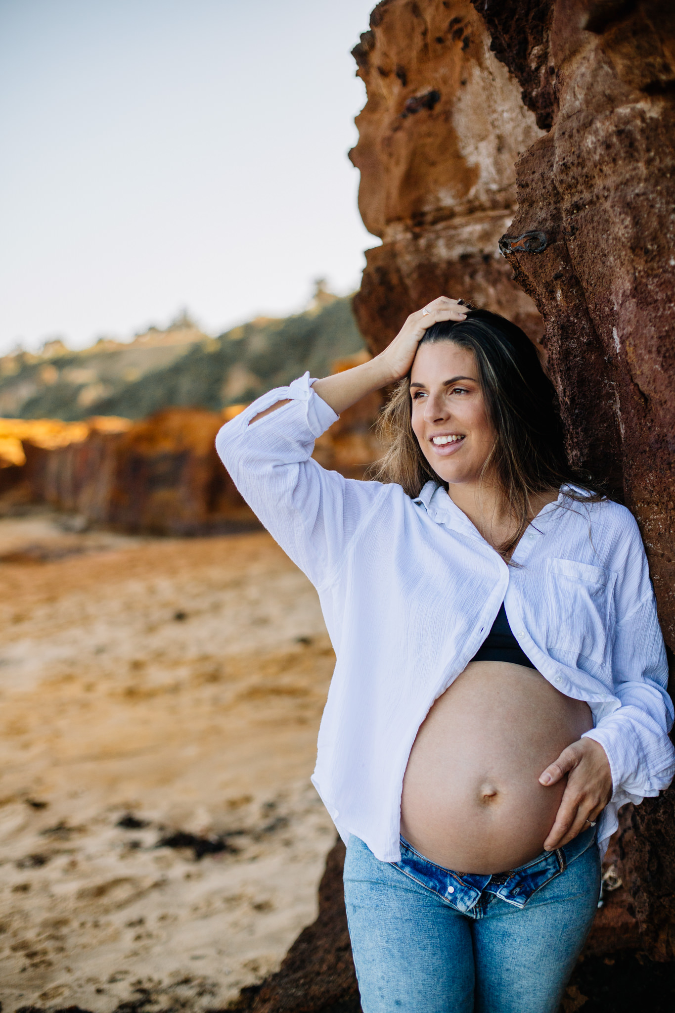 maternity photoshoot at brighton bayside melbourne