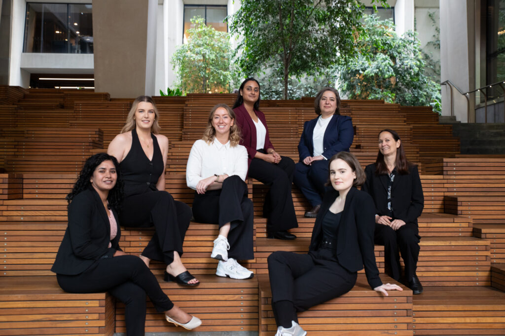 group photo female engineers in the city during a photoshoot corporate